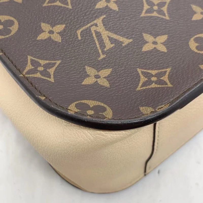 Louis Vuitton Vaugirard Noir 棕色單肩斜挎手提包 Monogram 帆布拼皮-10