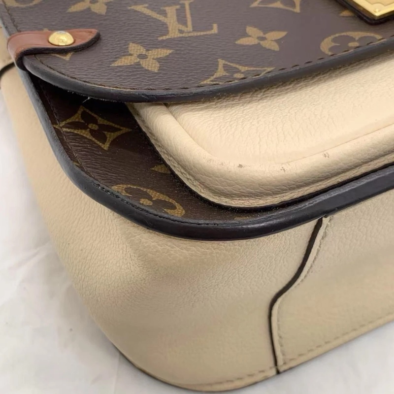Louis Vuitton Vaugirard Noir 棕色單肩斜挎手提包 Monogram 帆布拼皮-12