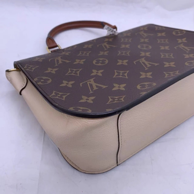 Louis Vuitton Vaugirard Noir 棕色單肩斜挎手提包 Monogram 帆布拼皮-17