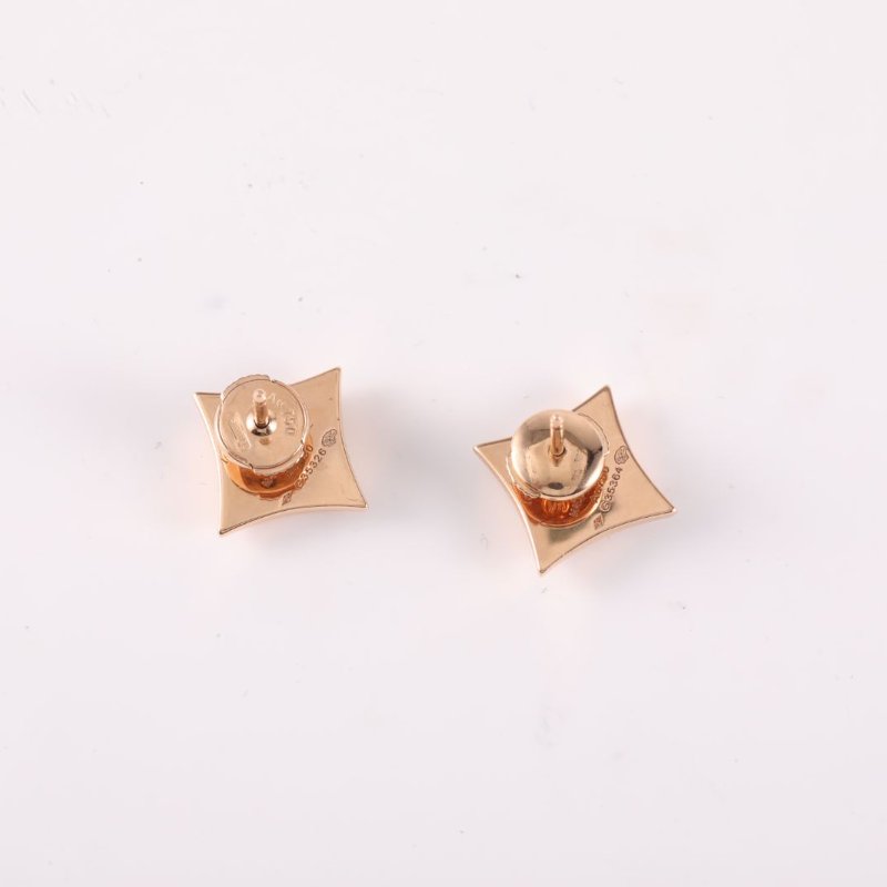 18K玫瑰金 白貝母 玫瑰金 Blossom 四葉草 耳釘 18K-1