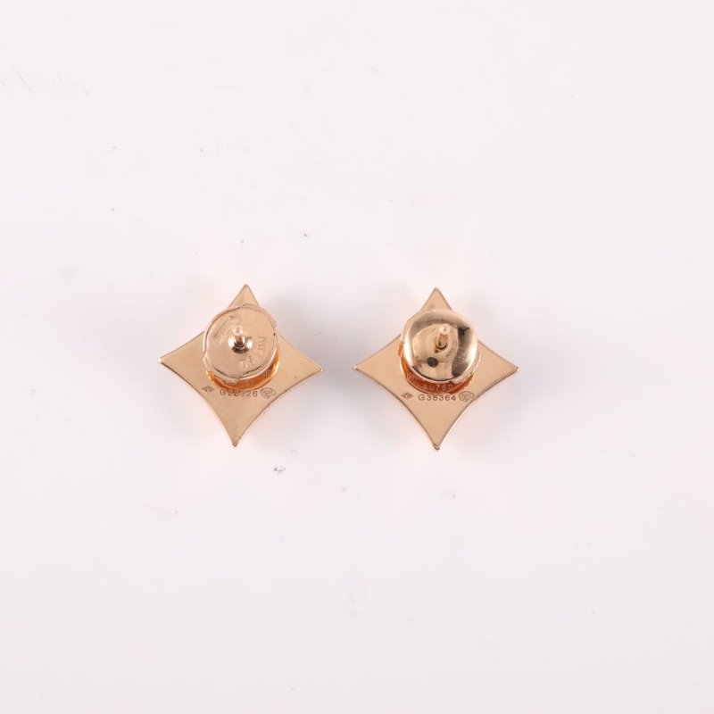 18K玫瑰金 白貝母 玫瑰金 Blossom 四葉草 耳釘 18K-2