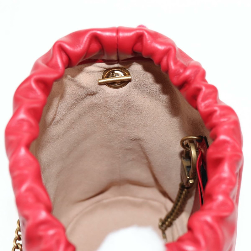 【日本直送】GUCCI 鏈條單肩包 皮革 紅金色 575163 正品 135268M-21