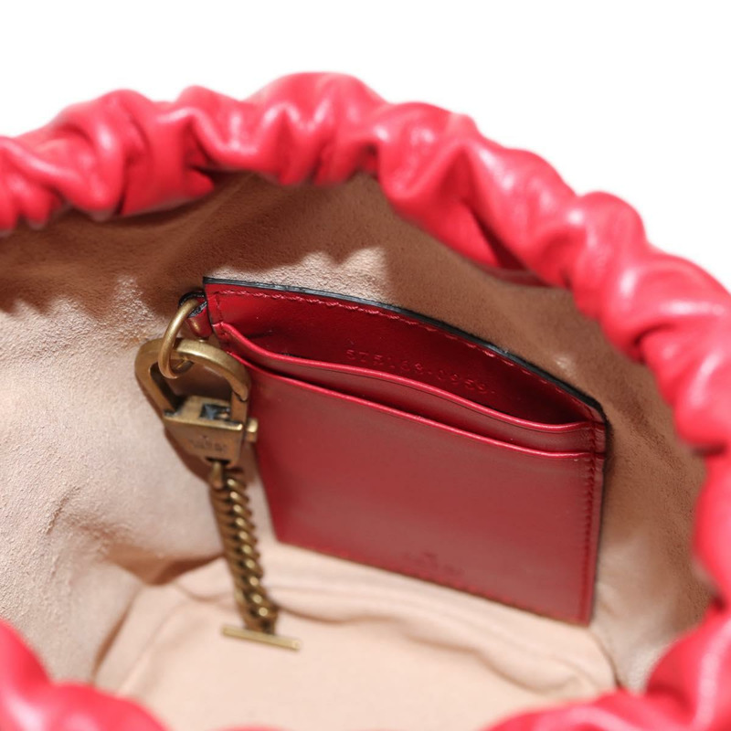 【日本直送】GUCCI 鏈條單肩包 皮革 紅金色 575163 正品 135268M-22
