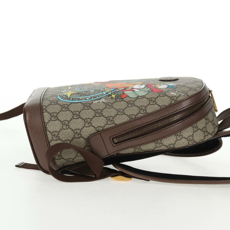 【日本直送】GUCCI GG Supreme Disney 合作款背包 PVC 米金色 552884 Auth141154M-3