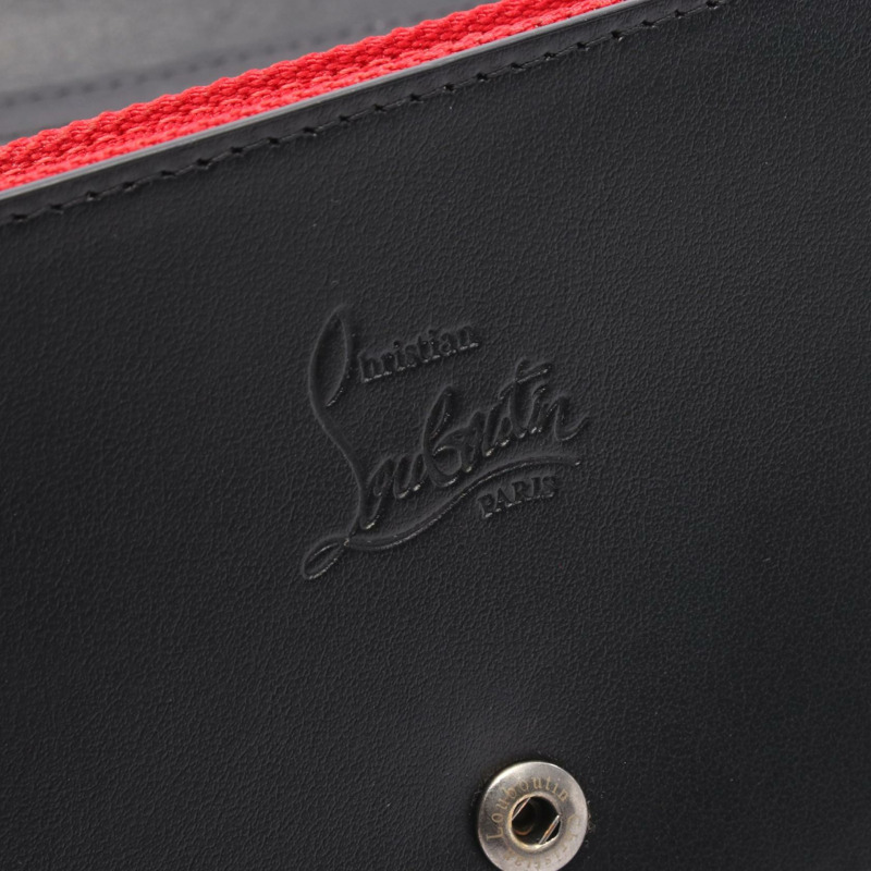 Christian Louboutin MACARON 皮夾 雙折皮夾鉚釘 1175077 皮革 黑色 二手-3
