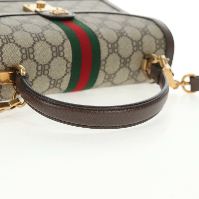 【日本直送】GUCCI Balenciaga 合作款 Web Sherry Line 包款 PVC 米色 680119 Auth135820SM-6