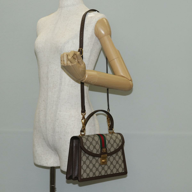 【日本直送】GUCCI Balenciaga 合作款 Web Sherry Line 包款 PVC 米色 680119 Auth135820SM-27