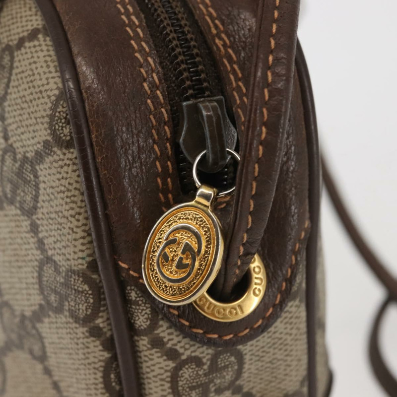 【日本直送】GUCCI GG Supreme Web Sherry Line 單肩包 PVC 米色金色紅色 正品 142847-9