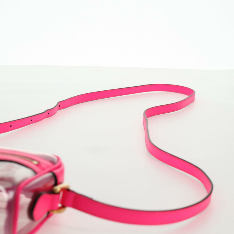 【日本直送】GUCCI Web Sherry Line 單肩包 乙烯基透明 粉紅金 517350 正品 143984V-14