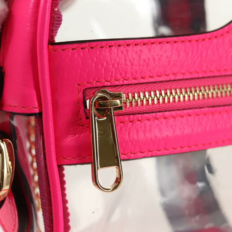 【日本直送】GUCCI Web Sherry Line 單肩包 乙烯基透明 粉紅金 517350 正品 143984V-21