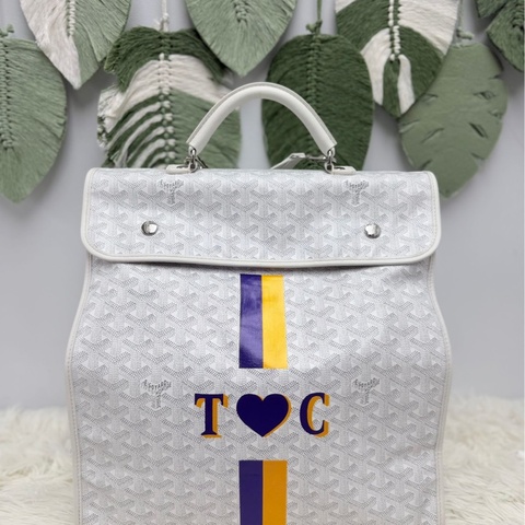 GOYARD Saint Léger 白色印字款背包