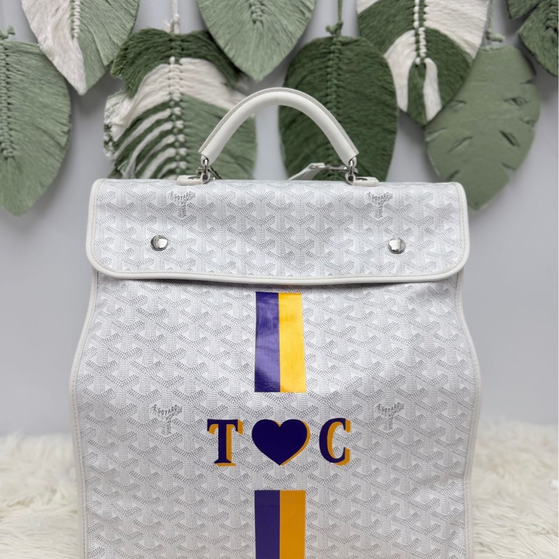 GOYARD Saint Léger 白色印字款背包-0