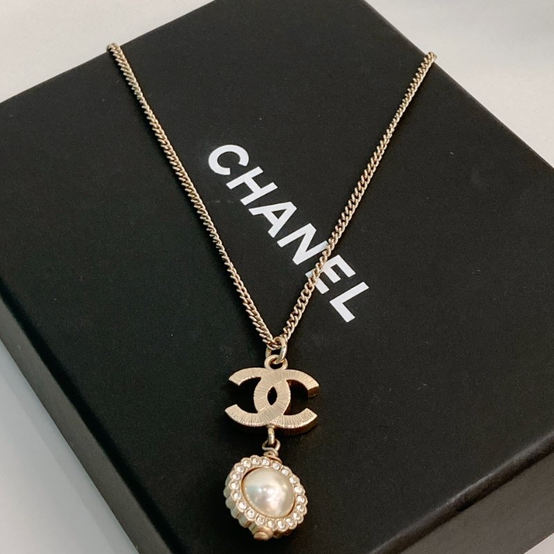 MS0347 Chanel 香奈兒 項鍊 水鑽 珍珠 CC Logo Circle Crystal with Pearl x LGHW Necklace-2
