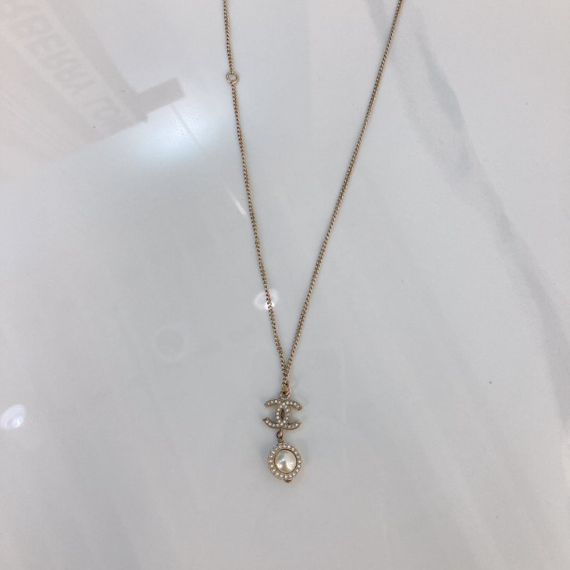 MS0347 Chanel 香奈兒 項鍊 水鑽 珍珠 CC Logo Circle Crystal with Pearl x LGHW Necklace-8