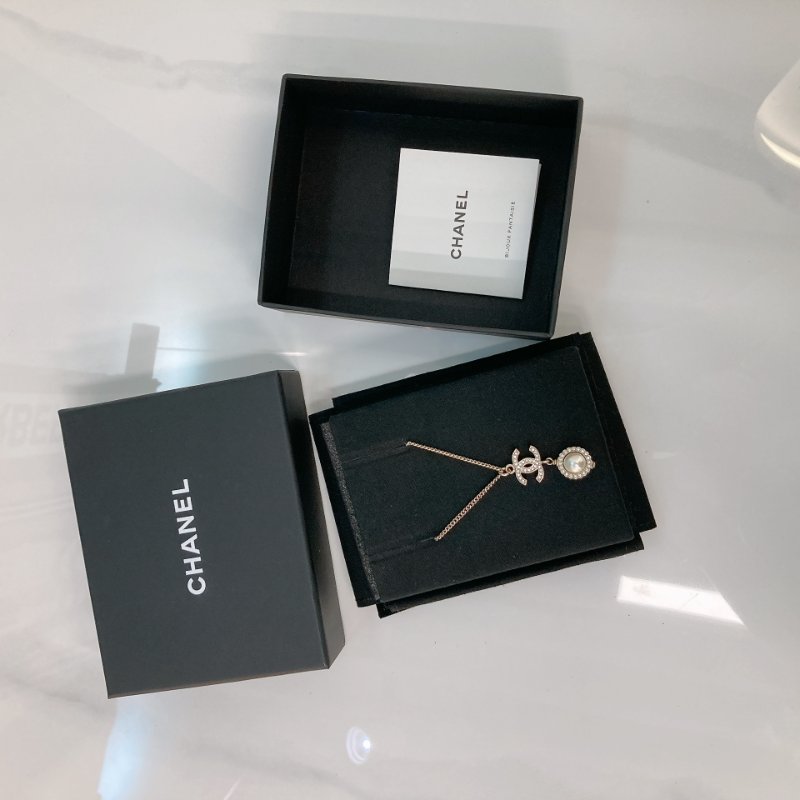 MS0347 Chanel 香奈兒 項鍊 水鑽 珍珠 CC Logo Circle Crystal with Pearl x LGHW Necklace-11