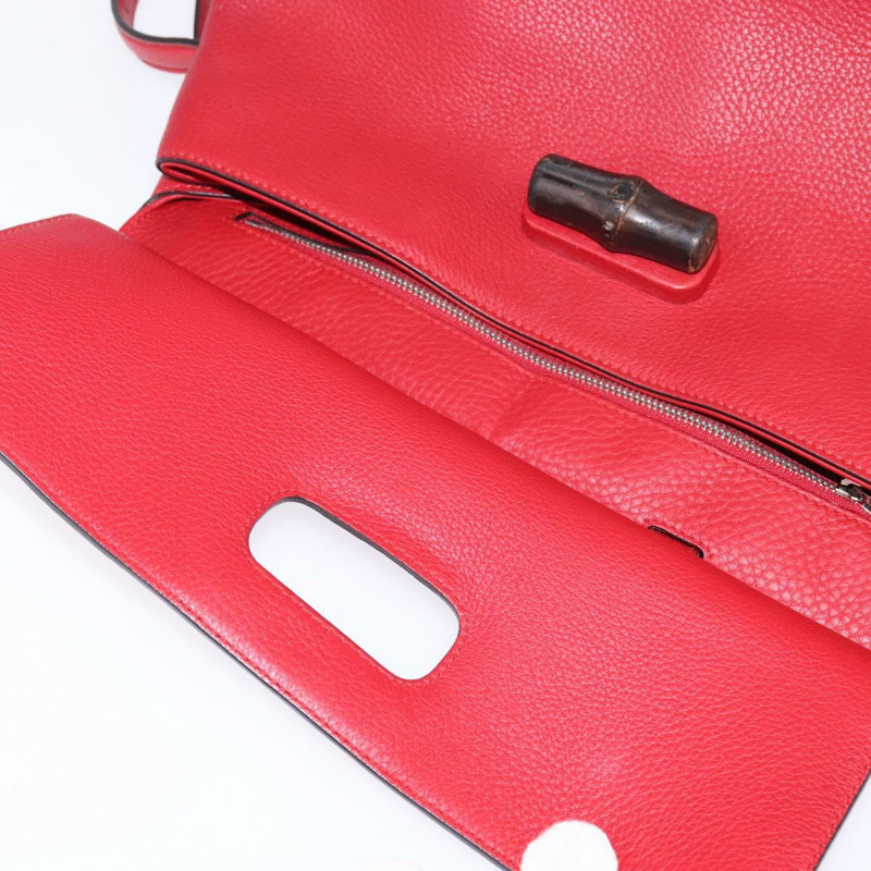 【日本直送】GUCCI 竹節日常手提包 皮革 2 款可選 紅色 銀色 392013 正品 BA6241-9