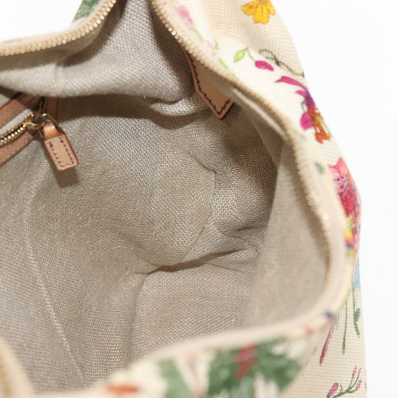 【日本直送】GUCCI 花朵手提包 帆布 米色金色 115867 正品 142543-19