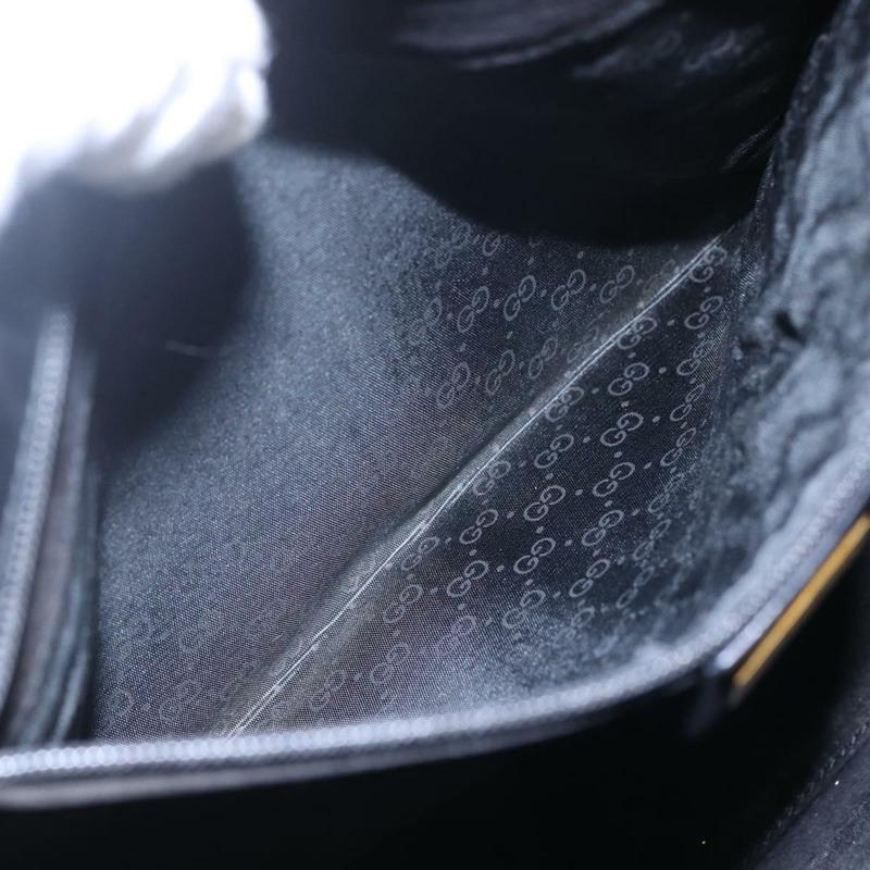 【日本直送】GUCCI 手提包 皮革 黑金色 000 46 0079 正品 BA6441-10