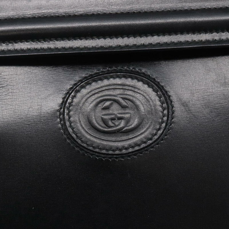 【日本直送】GUCCI 手提包 皮革 黑金色 000 46 0079 正品 BA6441-16