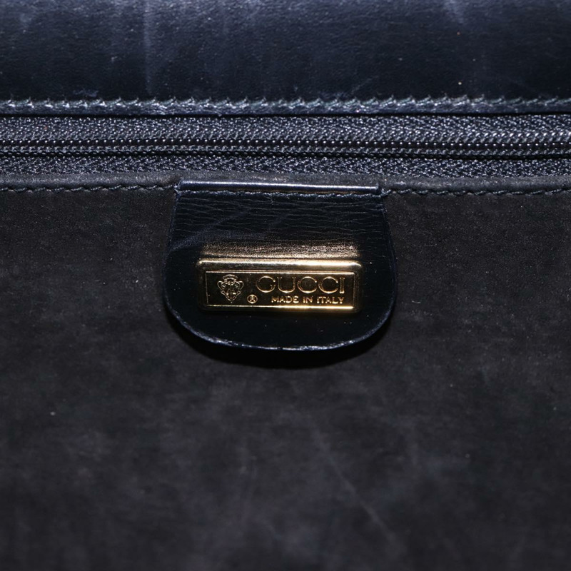 【日本直送】GUCCI 手提包 皮革 黑金色 000 46 0079 正品 BA6441-17
