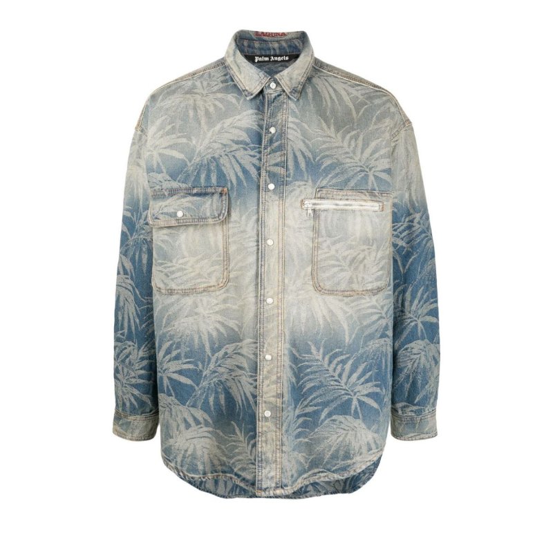 Palm Angels 棕櫚葉 牛仔 漸變 襯衫外套 XS-0