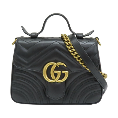 黑色 牛皮 山形紋 GG Marmont 肩背包 547260【GUCCI 古馳】 547260