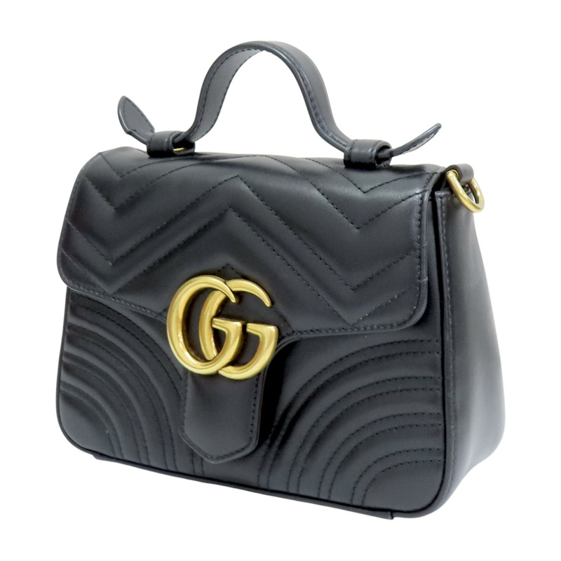 黑色 牛皮 山形紋 GG Marmont 肩背包 547260【GUCCI 古馳】 547260-2