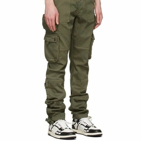 AMIRI  軍綠色 工裝 口袋 多功能 長褲