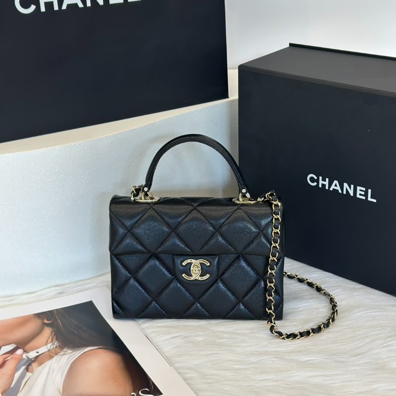 CHANEL 24P Handle bag - 大號黑金-0