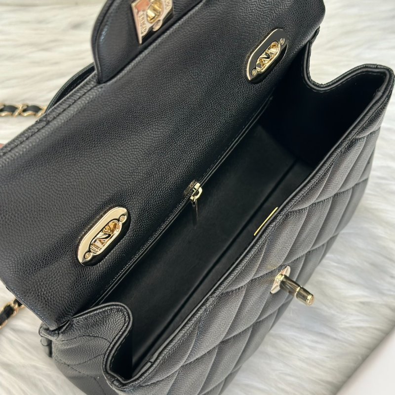 CHANEL 24P Handle bag - 大號黑金-6