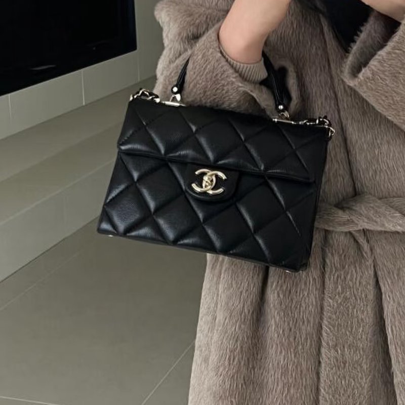 CHANEL 24P Handle bag - 大號黑金-8
