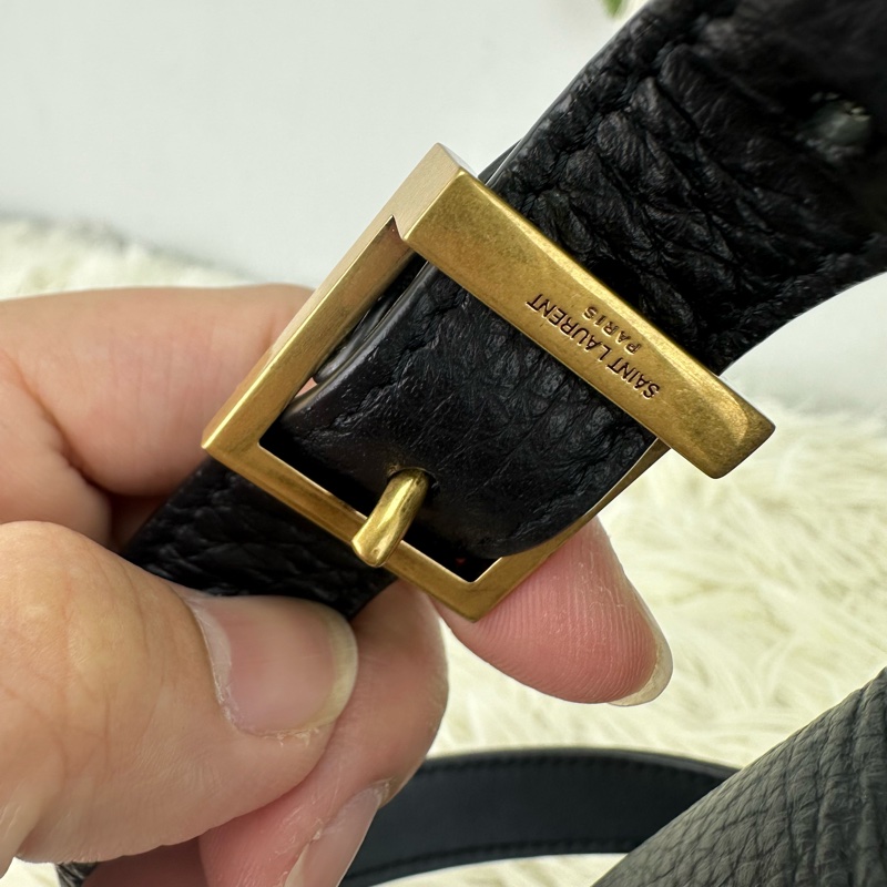 YSL LE 5 À 7 BABY 黑金真皮HOBO 單肩腋下包-10