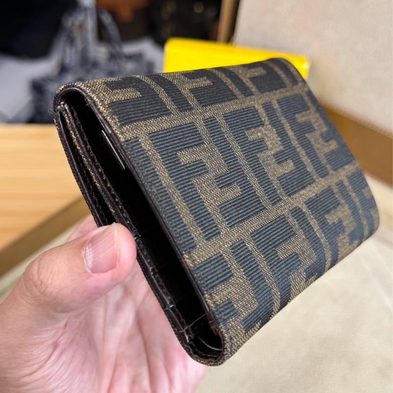 FENDI vintage經典老花法棍三折短夾🤎便宜小物-6