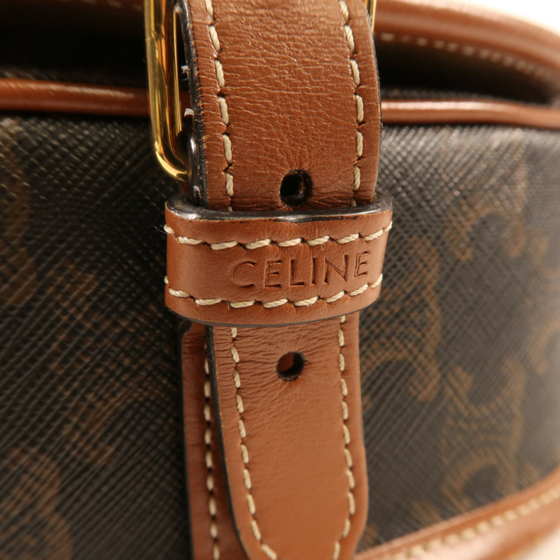 CELINE 塗層帆布Folco Bag金扣肩背袋-7