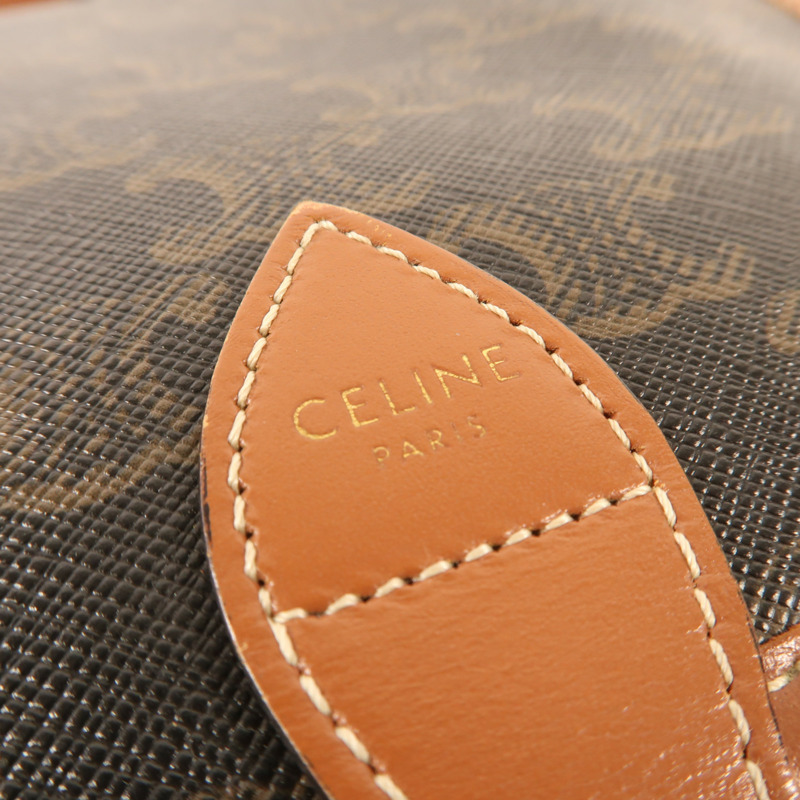 CELINE 塗層帆布Folco Bag金扣肩背袋-8