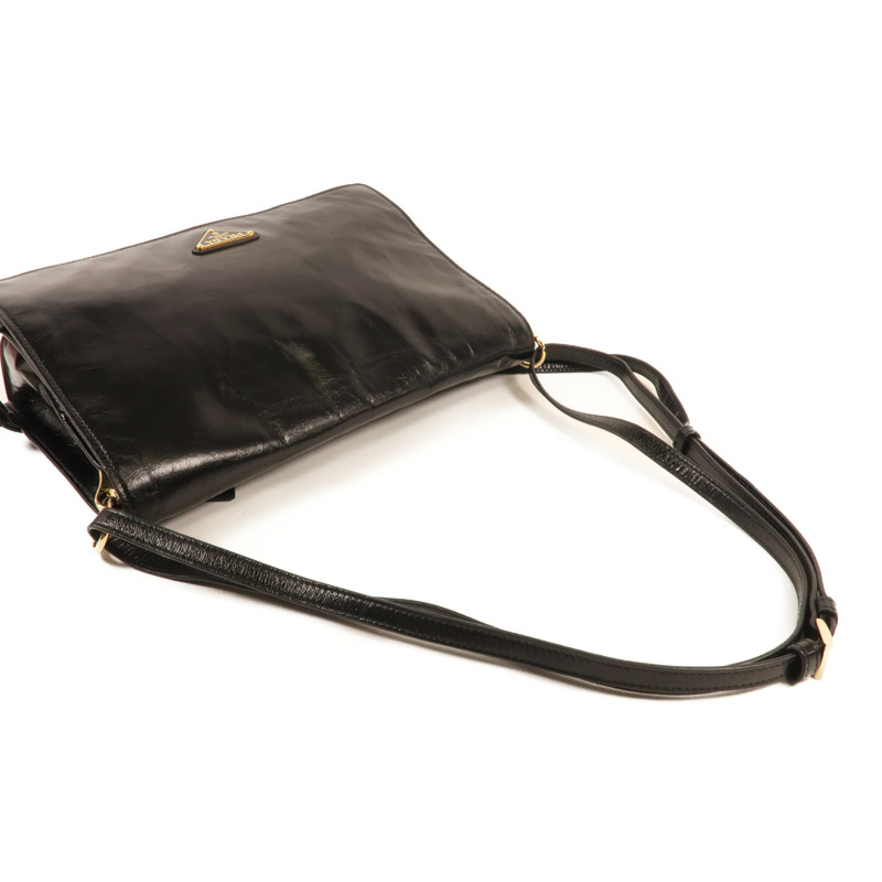 PRADA 牛皮皮革Shoulder Bag金扣肩背袋-4