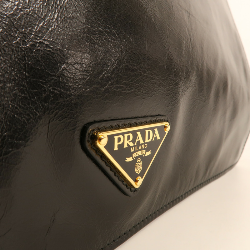 PRADA 牛皮皮革Shoulder Bag金扣肩背袋-9