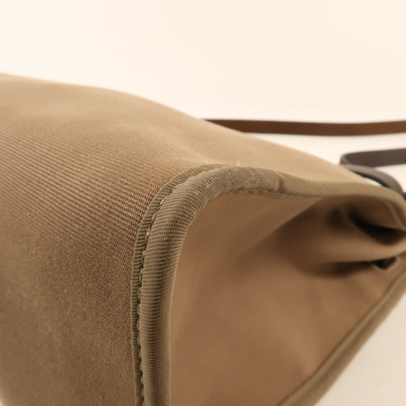 HERMES 帆布Herbag PM銀扣手挽肩背兩用袋Etoupe-6