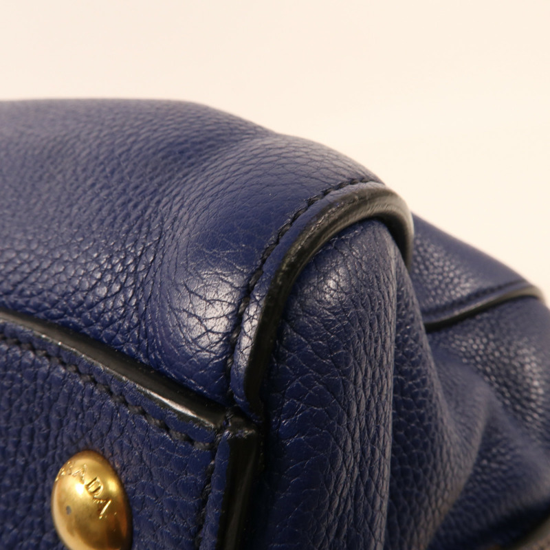 PRADA 牛皮皮革2 way Shoulder金扣手挽肩背兩用袋-8