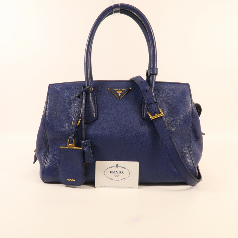 PRADA 牛皮皮革2 way Shoulder金扣手挽肩背兩用袋-15