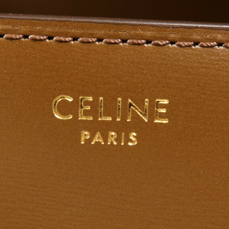 CELINE 牛皮皮革Mini Classic Box金扣肩背袋-5