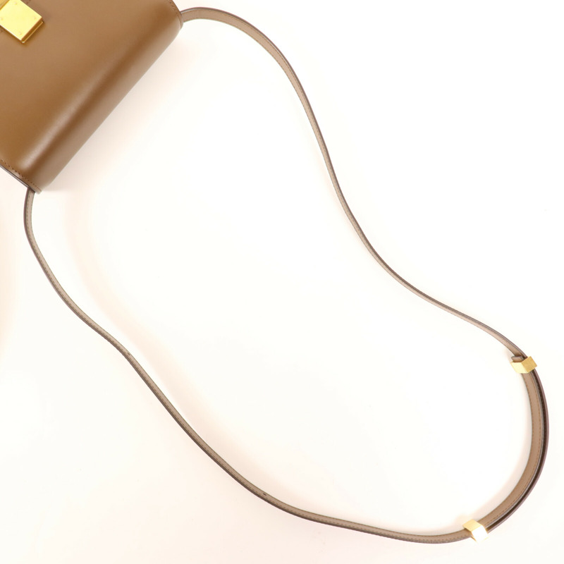 CELINE 牛皮皮革Mini Classic Box金扣肩背袋-8