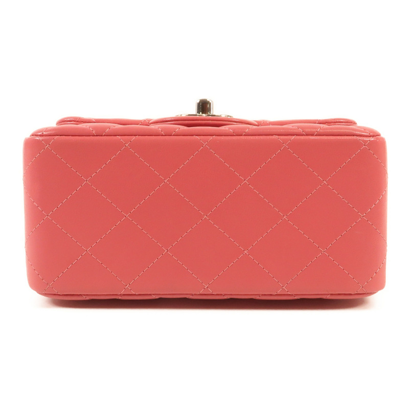 CHANEL 羊皮皮革Mini Classic 17銀扣肩背袋-3
