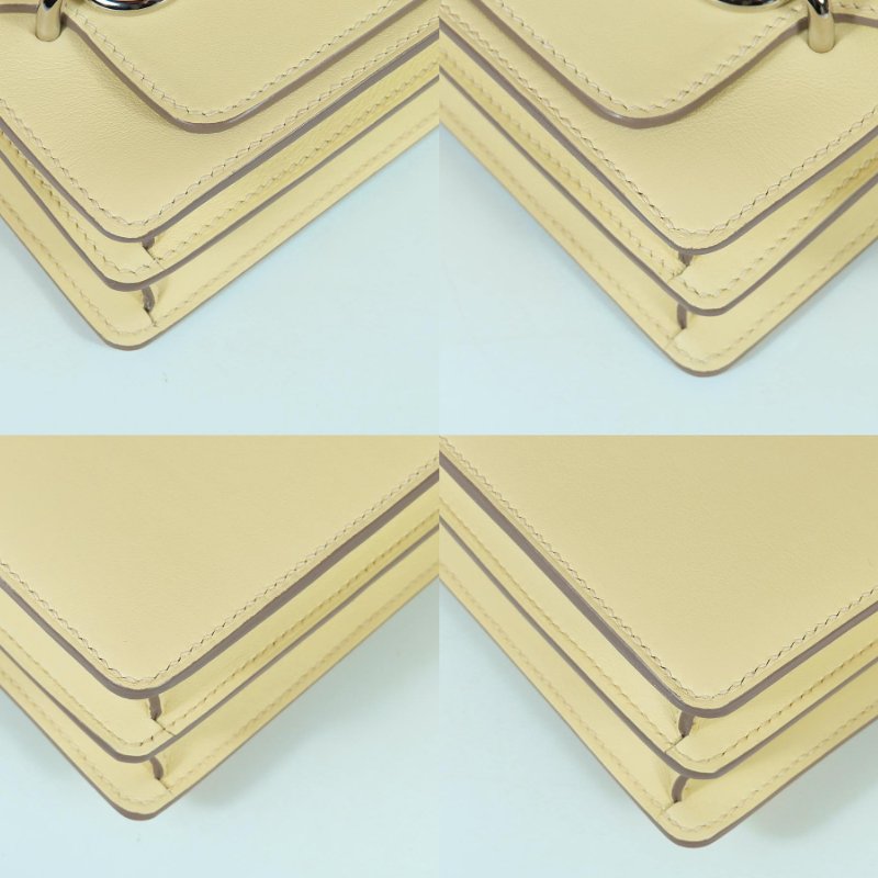 【巴黎站二手名牌專賣店】*現貨*HERMES 愛馬仕 真品*W刻米爾頓黃銀釦MINI ROULIS豬鼻子肩背斜背包18-4