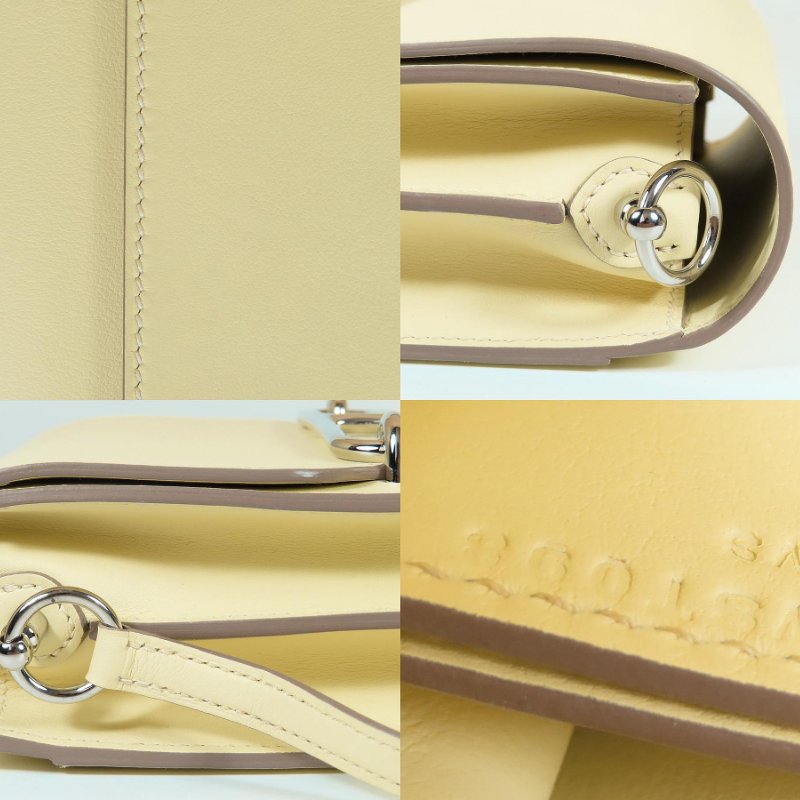 【巴黎站二手名牌專賣店】*現貨*HERMES 愛馬仕 真品*W刻米爾頓黃銀釦MINI ROULIS豬鼻子肩背斜背包18-5