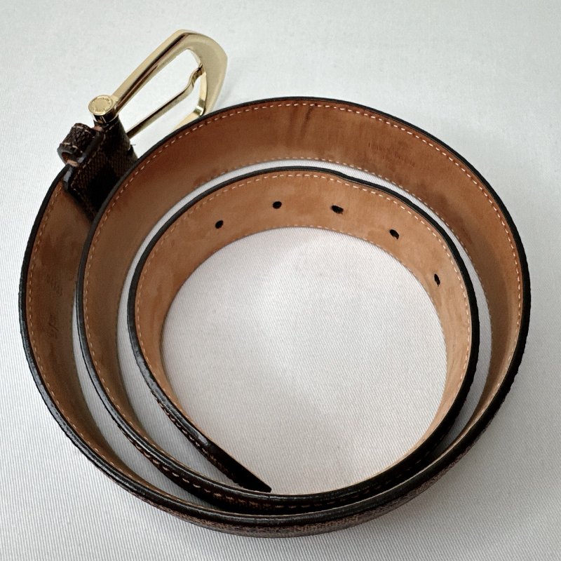 LV Damier Ebene金扣棋盤格皮帶-3