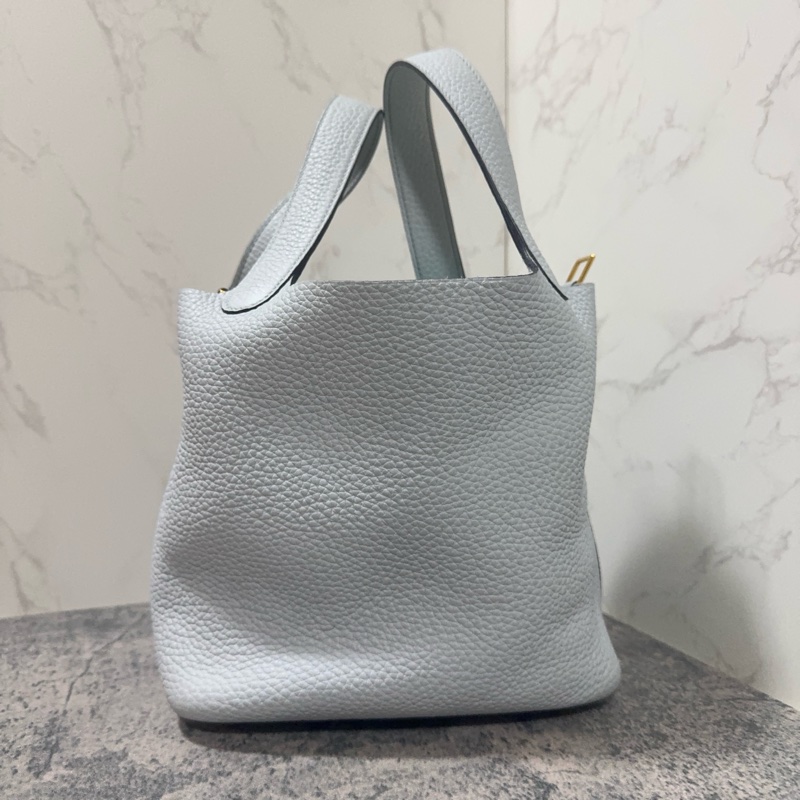 Hermes 愛馬仕 Picotin菜籃子18/聖杯藍/Z刻-3