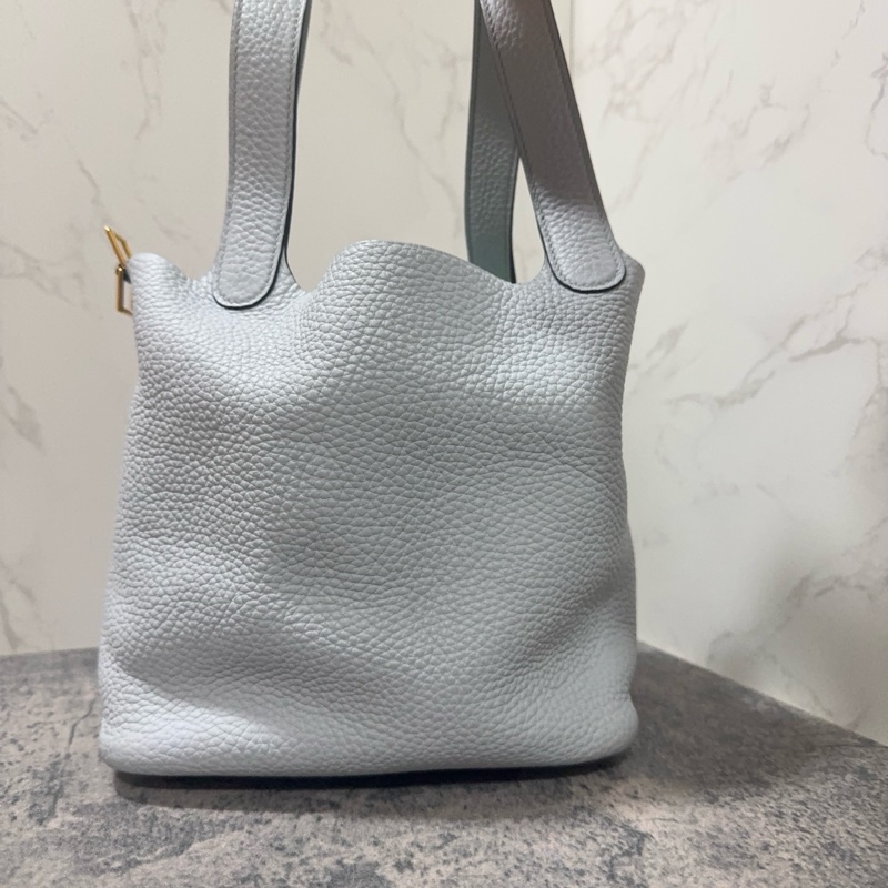 Hermes 愛馬仕 Picotin菜籃子18/聖杯藍/Z刻-5