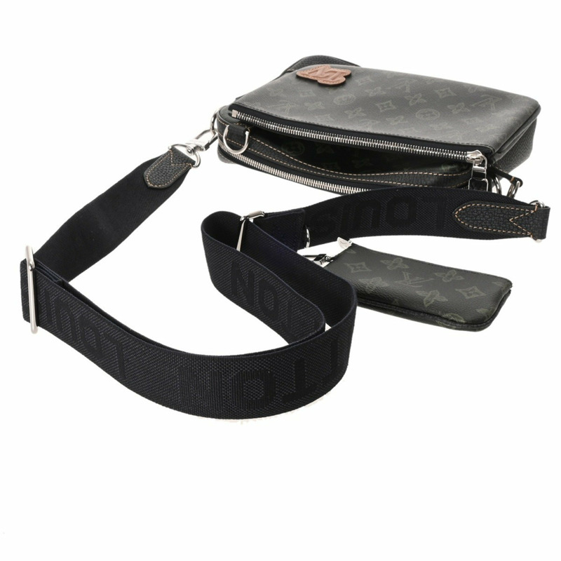 LOUIS VUITTON Monogram Trio 郵差包,綠色,M46340,來自 LV 秋季系列,男士帆布單肩包-3