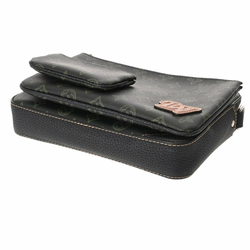 LOUIS VUITTON Monogram Trio 郵差包,綠色,M46340,來自 LV 秋季系列,男士帆布單肩包-4
